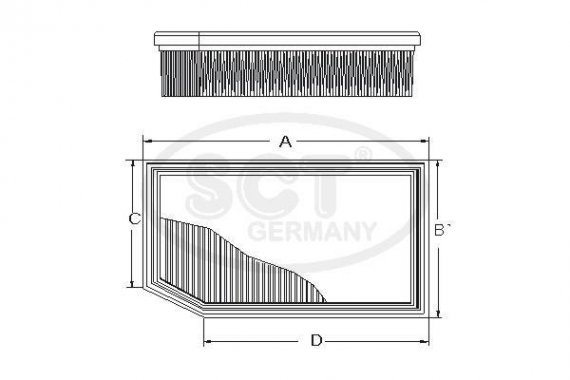 SB2386 SCT Фильтр воздушный RENAULT Duster 1.6 SCe 115 (16-) (SB 2386) SCT