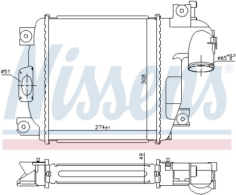 961424 NISSENS (Дания) Інтеркулер TOYOTA HI-LUX VII (AN10, AN20) (05-) 2.5 TD NISSENS