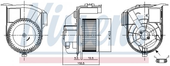 87393 NISSENS (Дания) Вентилятор NISSAN KUBISTAR (X76, X80) (03-) 1.6 i 16V NISSENS