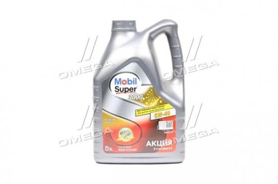 Масло моторное MOBIL SUPER 3000 5W-40 API SN/SM (Канистра 5л) 156154