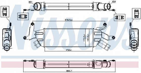 96086 NISSENS (Дания) Інтеркулер MITSUBISHI OUTLANDER (CW0) (07-) 2.2 DI-D NISSENS