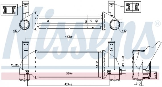 96219 NISSENS (Дания) Интеркулер FORD TRANSIT CONNECT (TC7) (02-) 1.8 Di NISSENS