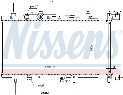 606668 NISSENS (Дания) Радиатор охлаждения GEELY MK (05-) 1.5 (пр-во Nissens)