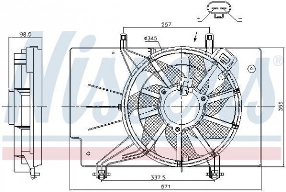 85910 NISSENS (Дания) Вентилятор FORD FIESTA VI (CCN) (12-) 1.5 TDCi NISSENS