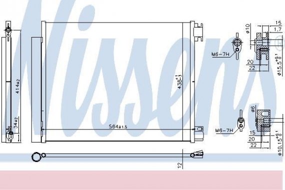 941060 NISSENS (Дания) Конденсер RENAULT SCENIC IV (16-) 1.2 TCE 115 NISSENS