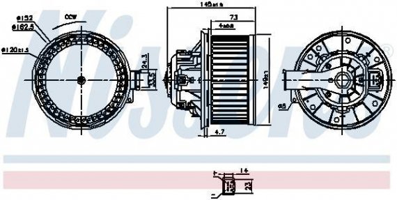 87494 NISSENS (Дания) Вентилятор FORD FIESTA VI (CCN) (12-) 1.5 TDCi NISSENS