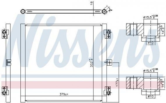 941079 NISSENS (Дания) Конденсер PORSCHE 718 BOXSTER (982) (16-) 2.0 NISSENS