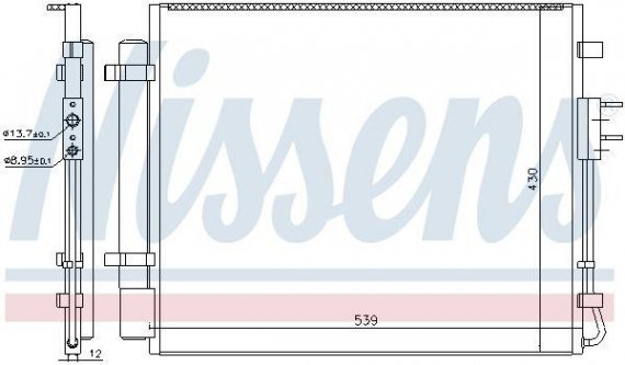 940727 NISSENS (Дания) Конденсер  KIA SORENTO III (UM) (14-) 2.2 CRDi NISSENS