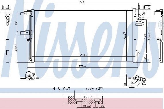 940764 NISSENS (Дания) Конденсер  FORD KUGA (CBS) (13-) 1.5 EcoBoost NISSENS