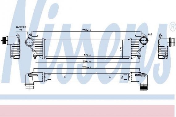 96272 NISSENS (Дания) Интеркулер FIAT TIPO (356) (15-) 1.4 GAS NISSENS