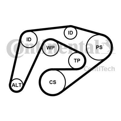 Фото комплект поликлиновый (ремень+ролики)) CONTITECH 6PK2260 K3 CONTINENTAL (Германия) 6PK2260 K3 CONTINENTAL (Германия) Комплект поликлиновый (ремень+ролики)) CONTITECH