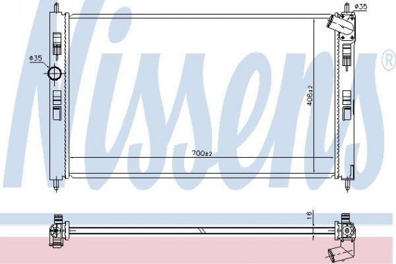 636033 NISSENS (Дания) Радиатор PEUGEOT 4008 (12-) 1.6 i 16V NISSENS