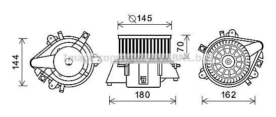 FT8437 AVA COOLING Вентилятор відпівача FIAT DOBLO (вир-во AVA)