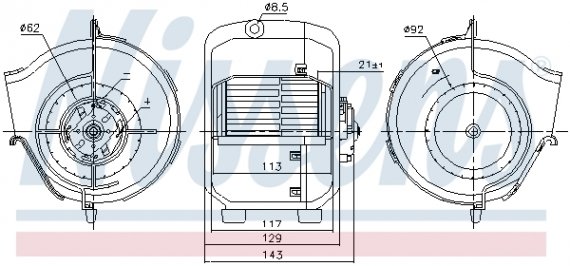 87768 NISSENS (Дания) Вентилятор отопителя VAG (пр-во Nissens)