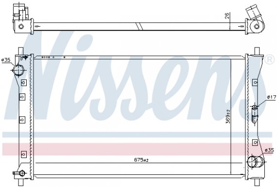 64256 NISSENS (Дания) Радиатор FIAT SEDICI (06-) 2.0 JTD NISSENS