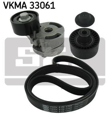 VKMA 33061 SKF Комплект поліклиновий (ремень+ролики) SKF