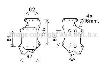 AI3403 AVA COOLING Радиатор масляный AUDI/ VW (пр-во AVA)