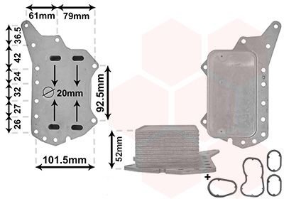 Фото радіатор оливи 33003638 Van Wezel 33003638 Van Wezel Радіатор оливи