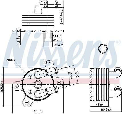 90842 NISSENS (Дания) Радиатор АКПП MAZDA (выр-во Nissens)