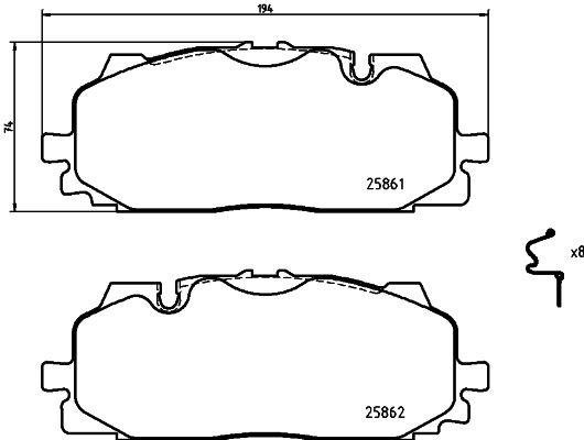 P85 165 BREMBO (Германия) Гальмівні колодки дискові BREMBO