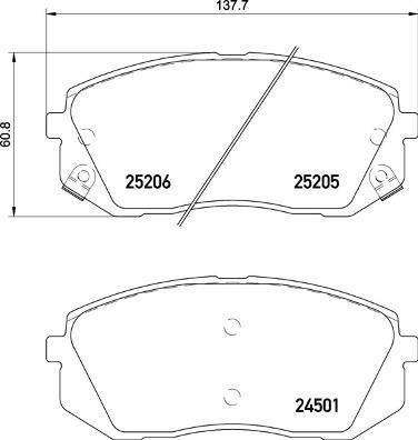 P30 093 BREMBO (Германия) Гальмівні колодки дискові BREMBO