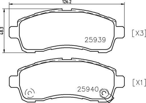 P49 057 BREMBO (Германия) Гальмівні колодки дискові BREMBO