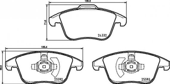 P24 211 BREMBO (Германия) Гальмівні колодки дискові BREMBO