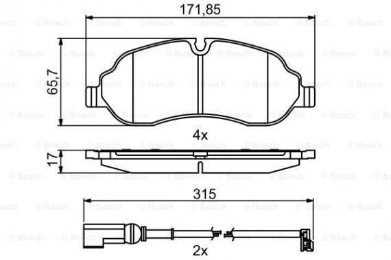 0986494845 BOSCH Тормозные колодки дисковые BOSCH