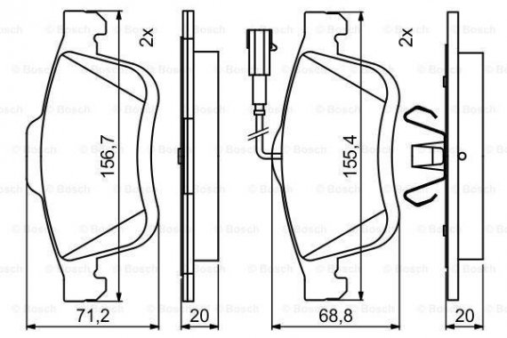 0986494795 BOSCH Тормозные колодки дисковые BOSCH