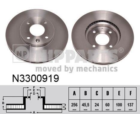 N3300919 NIPPARTS (Нидерланды) Гальмівний диск Nipparts
