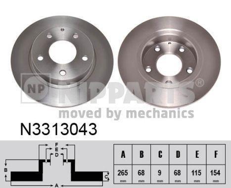 N3313043 NIPPARTS (Нидерланды) Тормозной диск Nipparts