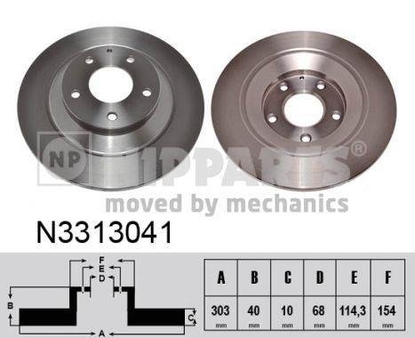 N3313041 NIPPARTS (Нидерланды) Тормозной диск Nipparts