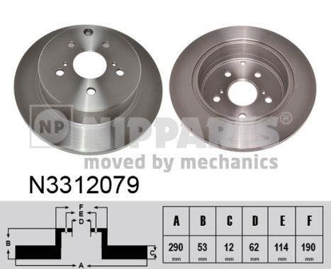 N3312079 NIPPARTS (Нидерланды) Тормозной диск Nipparts