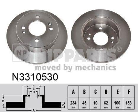 N3310530 NIPPARTS (Нидерланды) Тормозной диск Nipparts