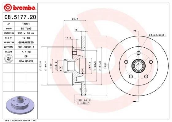 08.5177.20 BREMBO (Германия) Тормозной диск BREMBO