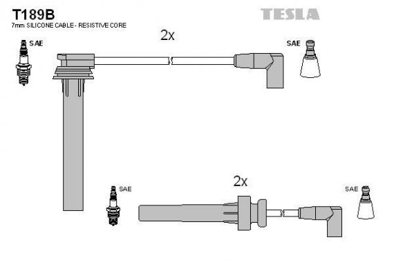 T189B TESLA (Чехия) Комплект кабелів запалювання TESLA