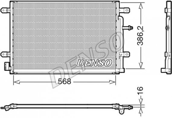 DCN02038 DENSO (Япония) Радиатор кондиционера AUDI A4 (8EC, B7) 04-08, A4 (8K2, B8) 08-15, A4 Avant (8ED, B7) 04-08