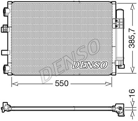 DCN10043 DENSO (Япония) Радиатор кондиционера FORD C-MAX II 12-, FOCUS III 11-, FOCUS III Turnier 11-