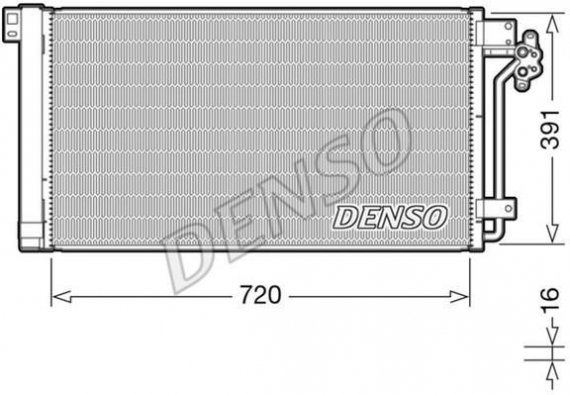 DCN32020 DENSO (Япония) Радиатор кондиционера VW MULTIVAN V (7HM, 7HN, 7HF, 7EF, 7EM, 7EN) 03-09