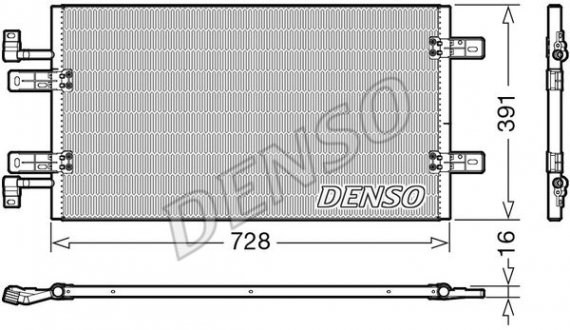 DCN20019 DENSO (Япония) Радиатор кондиционера OPEL VIVARO (E7) 06-н.в., RENAULT TRAFIC II 06-