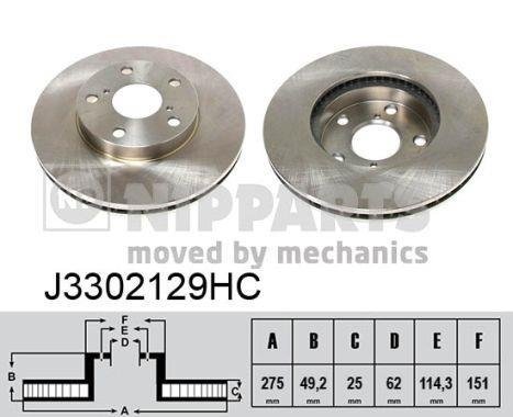 J3302129HC NIPPARTS (Нидерланды) Гальмівний диск Nipparts