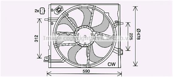 DN7535 AVA COOLING Вентилятор двигателя NISSAN X-TRAIL (2014) | 1.6 DCI (пр-во AVA)