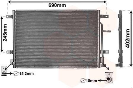 03005238 Van Wezel Конденсор кондиционера AUDI A4 (Van Wezel)