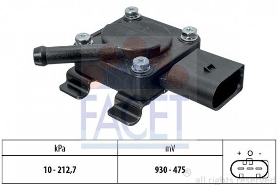 10.3312 FACET Датчик тиску наддуву BMW 1/3/5/7/X3/X5 2.0-4.5 d 02-> (10.3312) FACET