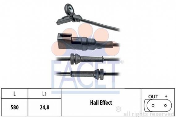 21.0023 FACET Датчик ABS Ford FOCUS 1.4-2.0 98-04 передний Л/Пр (21.0023) FACET