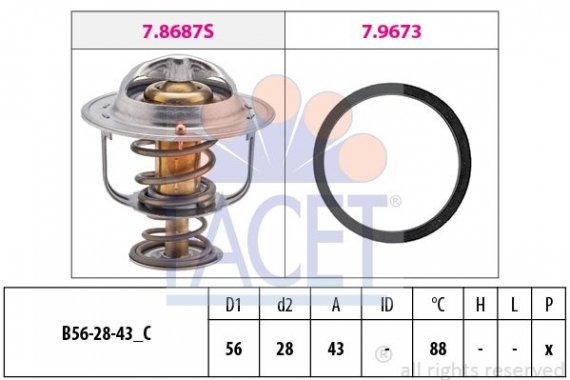 7.8688 FACET Термостат Toyota Avensis 2.0 (azt250_) (03-08) (7.8688) FACET