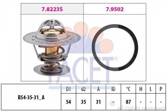 7.8278 FACET Термостат T4/T5/VW/Audi 1.9D/TD/2.0 (7.8278) FACET