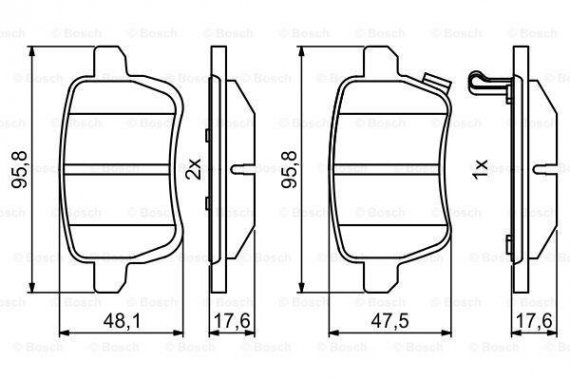 0986494802 BOSCH Тормозные колодки дисковые BOSCH