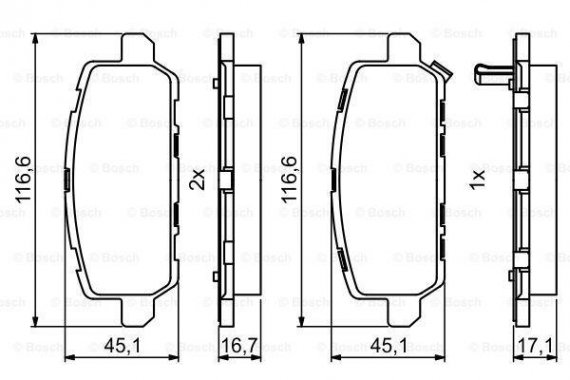 0986494838 BOSCH Гальмівні колодки дискові BOSCH