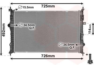 09012710 Van Wezel РАДИАТОР Охлаждения CITROEN BERLINGO/C4/PEUGEOT 3008/OPEL VIVARO C (Van Wezel)